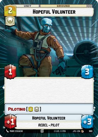 Hopeful Volunteer (980) (Hyperspace Foil) (980) [Jump to Lightspeed] - Fantasy Flight Games - Card Brawlers | Quebec | Canada |