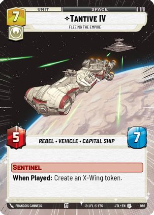 Tantive IV - Fleeing the Empire (986) (Hyperspace Foil) (986) [Jump to Lightspeed] - Fantasy Flight Games - Card Brawlers | Quebec | Canada |
