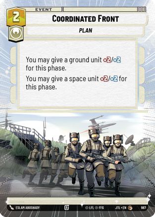 Coordinated Front (987) (Hyperspace Foil) (987) [Jump to Lightspeed] - Fantasy Flight Games - Card Brawlers | Quebec | Canada |