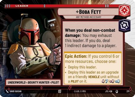 Boba Fett - Any Methods Necessary (271) (Hyperspace) (271) [Jump to Lightspeed] - Fantasy Flight Games - Card Brawlers | Quebec | Canada |