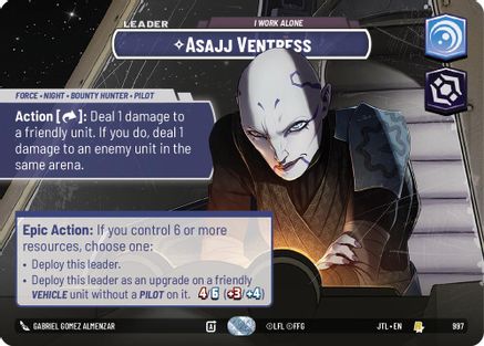 Asajj Ventress - I Work Alone (997) (Showcase) (997) [Jump to Lightspeed] - Fantasy Flight Games - Card Brawlers | Quebec | Canada |