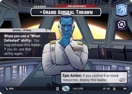 Grand Admiral Thrawn - ...How Unfortunate (998) (Showcase) (998) [Jump to Lightspeed] - Fantasy Flight Games - Card Brawlers | Quebec | Canada |