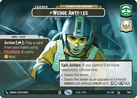 Wedge Antilles - Leader of Red Squadron (1004) (Showcase) (1004) [Jump to Lightspeed] - Fantasy Flight Games - Card Brawlers | Quebec | Canada |