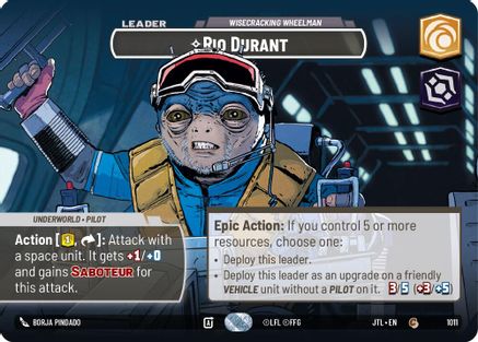Rio Durant - Wisecrack Wheelman (1011) (Showcase) (1011) [Jump to Lightspeed] - Fantasy Flight Games - Card Brawlers | Quebec | Canada |