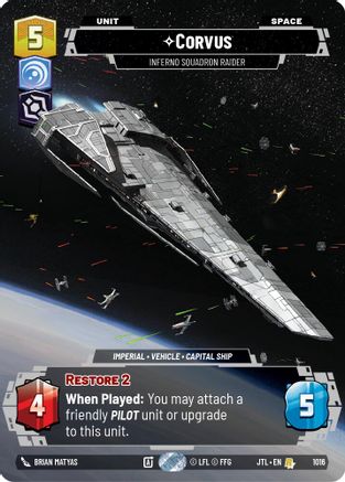 Corvus - Inferno Squadron Raider (1016) (Prestige) (1016) [Jump to Lightspeed] - Fantasy Flight Games - Card Brawlers | Quebec | Canada |