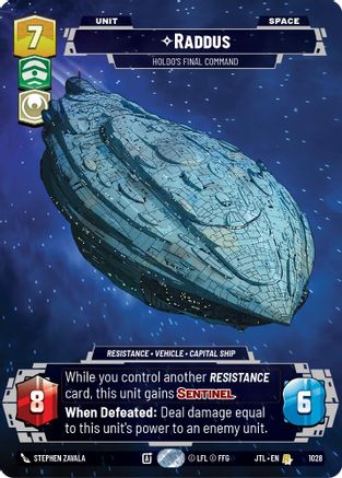 Raddus - Holdo's Final Command (1028) (Prestige) (1028) [Jump to Lightspeed] - Fantasy Flight Games - Card Brawlers | Quebec | Canada |