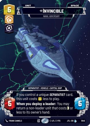 Invincible - Naval Adversary (1040) (Prestige) (1040) [Jump to Lightspeed] - Fantasy Flight Games - Card Brawlers | Quebec | Canada |