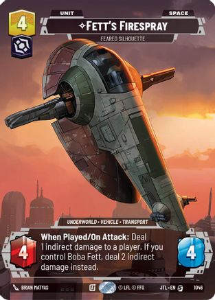 Fett's Firespray - Feared Silhouette (1046) (Prestige) (1046) [Jump to Lightspeed] - Fantasy Flight Games - Card Brawlers | Quebec | Canada |
