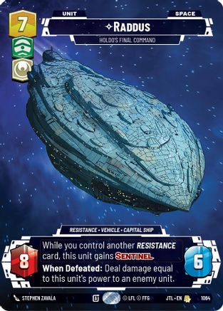 Raddus - Holdo's Final Command (1064) (Prestige Foil) (1064) [Jump to Lightspeed] - Fantasy Flight Games - Card Brawlers | Quebec | Canada |