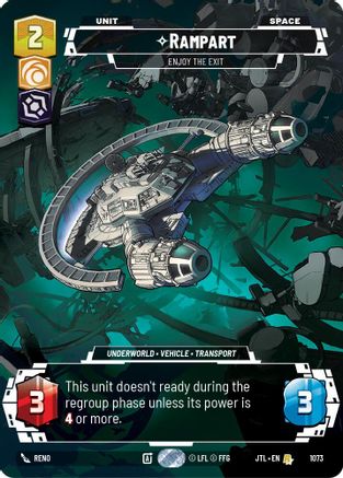 Rampart - Enjoy the Exit (1073) (Prestige Foil) (1073) [Jump to Lightspeed] - Fantasy Flight Games - Card Brawlers | Quebec | Canada |