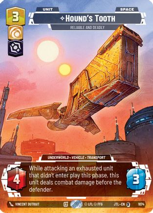 Hound's Tooth - Reliable and Deadly (1074) (Prestige Foil) (1074) [Jump to Lightspeed] - Fantasy Flight Games - Card Brawlers | Quebec | Canada |