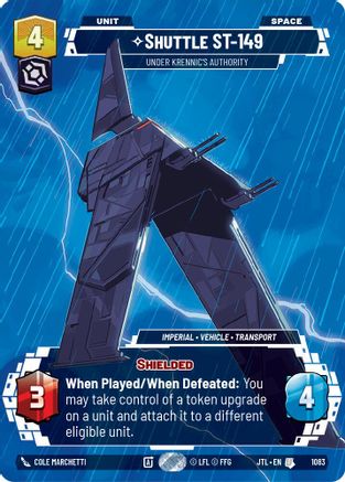 Shuttle ST-149 - Under Krennic's Authority (1083) (Prestige Foil) (1083) [Jump to Lightspeed] - Fantasy Flight Games - Card Brawlers | Quebec | Canada |