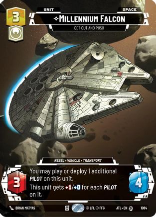 Millennium Falcon - Get Out And Push (1084) (Prestige Foil) (1084) [Jump to Lightspeed] - Fantasy Flight Games - Card Brawlers | Quebec | Canada |