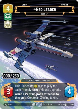 Red Leader - Form Up (1099) (Serialized) (1099) [Jump to Lightspeed] - Fantasy Flight Games - Card Brawlers | Quebec | Canada |