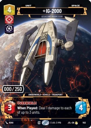 IG-2000 - Assassin's Aggressor (1103) (Serialized) (1103) [Jump to Lightspeed] - Fantasy Flight Games - Card Brawlers | Quebec | Canada |