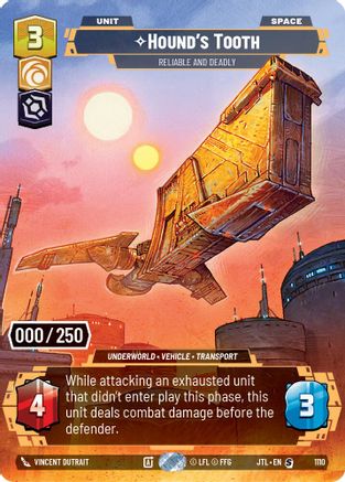 Hound's Tooth - Reliable and Deadly (1110) (Serialized) (1110) [Jump to Lightspeed] - Fantasy Flight Games - Card Brawlers | Quebec | Canada |