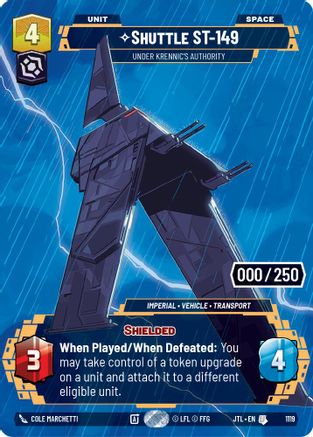 Shuttle ST-149 - Under Krennic's Authority (1119) (Serialized) (1119) [Jump to Lightspeed] - Fantasy Flight Games - Card Brawlers | Quebec | Canada |