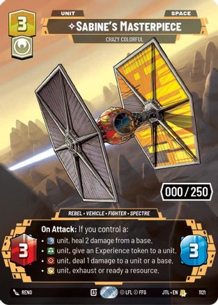 Sabine's Masterpiece - Crazy Colorful (1121) (Serialized) (1121) [Jump to Lightspeed] - Fantasy Flight Games - Card Brawlers | Quebec | Canada |