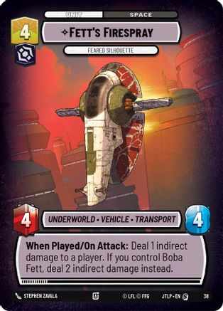 Fett's Firespray - Feared Silhouette (38) (38) [Jump to Lightspeed: Weekly Play] - Fantasy Flight Games - Card Brawlers | Quebec | Canada |