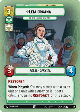 Leia Organa - Pilots, To Your Stations (25) (25) [Jump to Lightspeed: Weekly Play] - Fantasy Flight Games - Card Brawlers | Quebec | Canada |