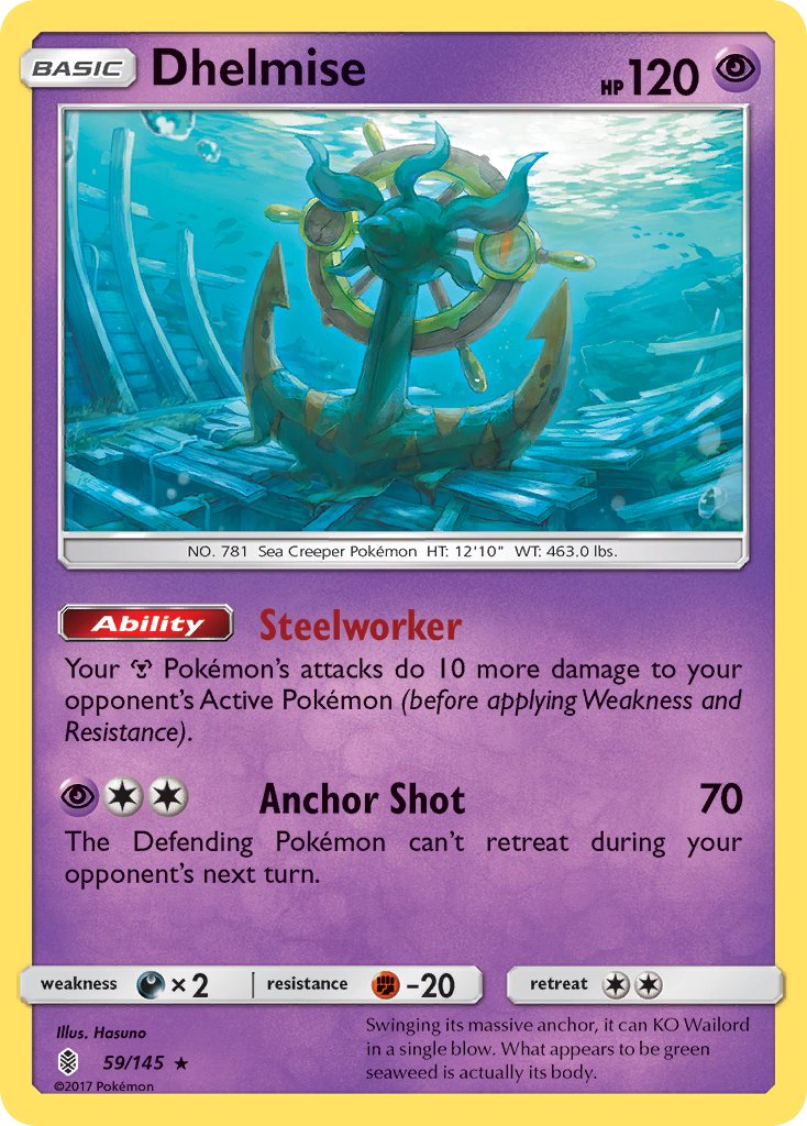 Dhelmise (59/145) (Theme Deck Exclusive) [Sun & Moon: Guardians Rising] - Pokémon - Card Brawlers | Quebec | Canada |