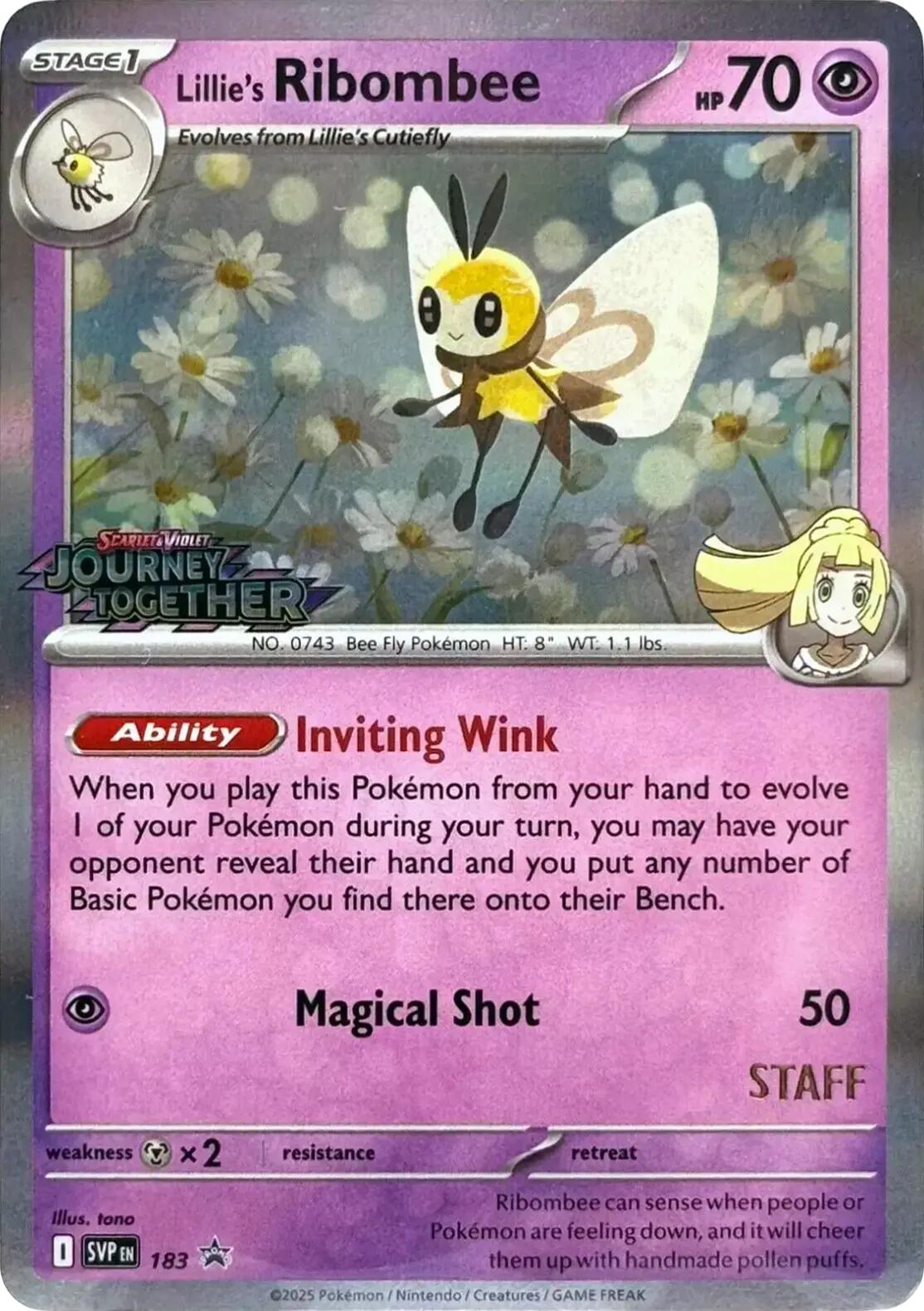 Lillie's Ribombee (183) (Prerelease Staff) [Scarlet & Violet: Black Star Promos] - Pokémon - Card Brawlers | Quebec | Canada |
