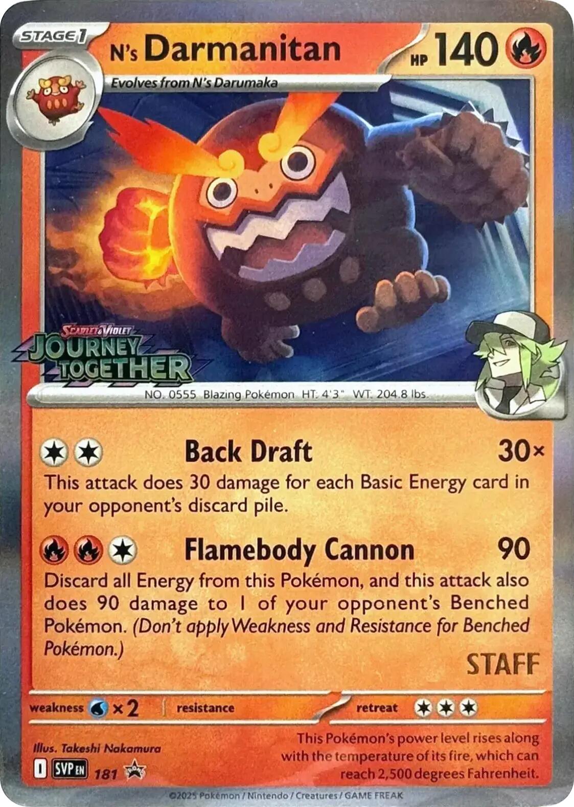 N's Darmanitan (181) (Prerelease Staff) [Scarlet & Violet: Black Star Promos] - Pokémon - Card Brawlers | Quebec | Canada |