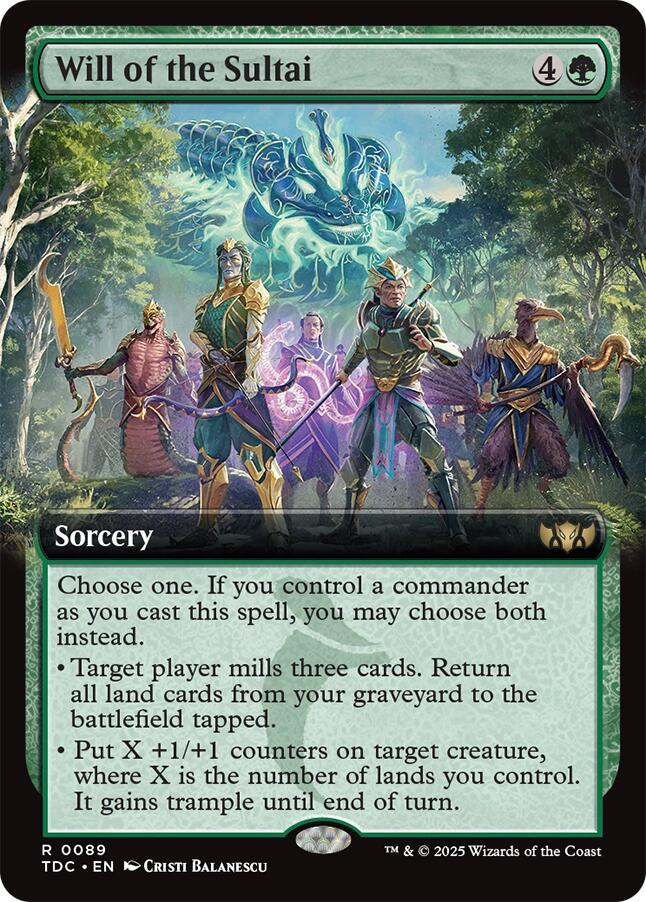 Will of the Sultai (Extended Art) [Tarkir: Dragonstorm Commander] - Magic: The Gathering - Card Brawlers | Quebec | Canada |