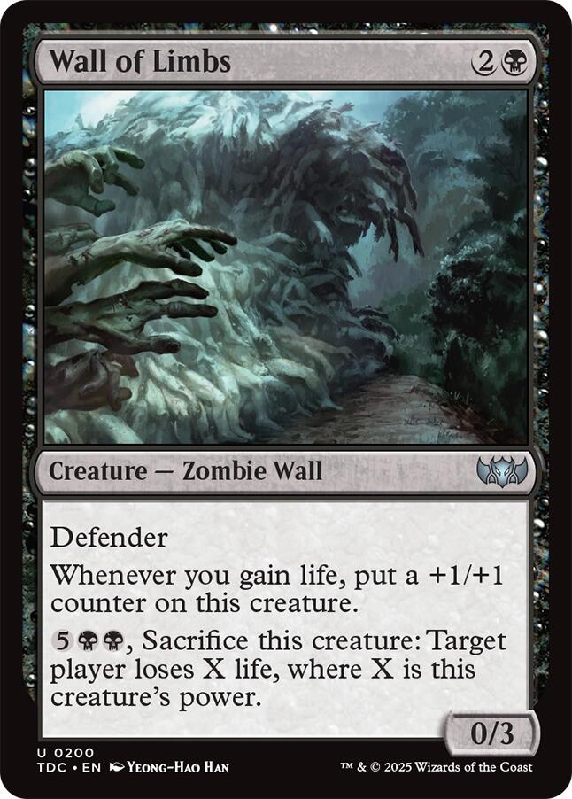 Wall of Limbs [Tarkir: Dragonstorm Commander] - Magic: The Gathering - Card Brawlers | Quebec | Canada |