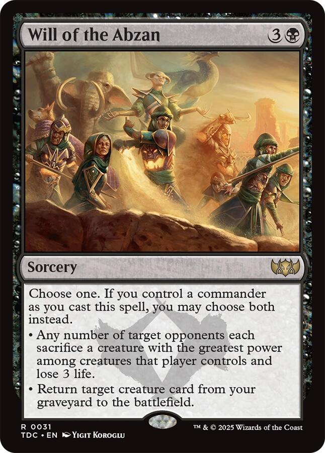 Will of the Abzan [Tarkir: Dragonstorm Commander] - Magic: The Gathering - Card Brawlers | Quebec | Canada |