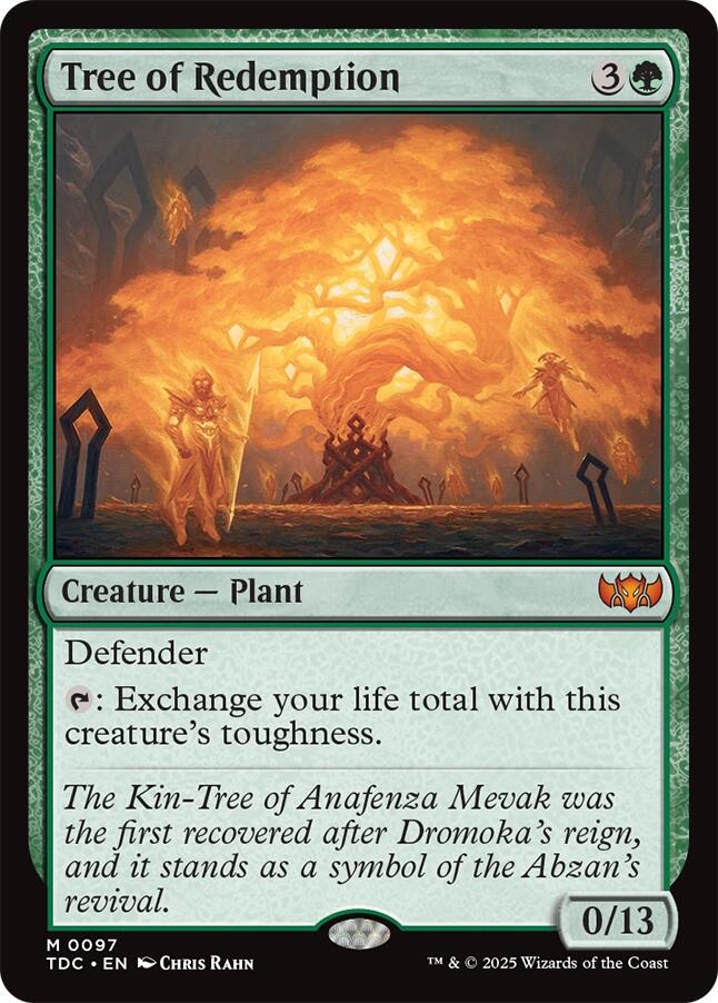 Tree of Redemption [Tarkir: Dragonstorm Commander] - Magic: The Gathering - Card Brawlers | Quebec | Canada |