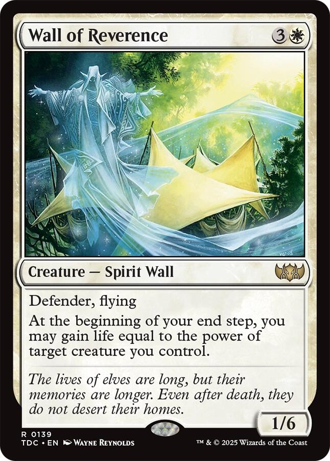 Wall of Reverence [Tarkir: Dragonstorm Commander] - Magic: The Gathering - Card Brawlers | Quebec | Canada |