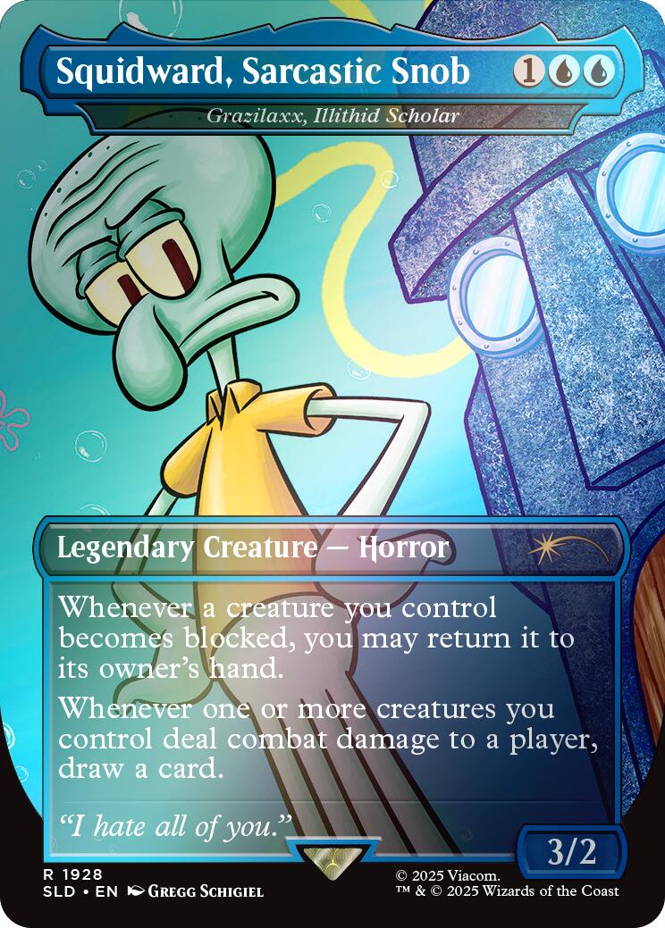 Squidward, Sarcastic Snob - Grazilaxx, Illithid Scholar (Rainbow Foil) [Secret Lair Drop Series] - Magic: The Gathering - Card Brawlers | Quebec | Canada |