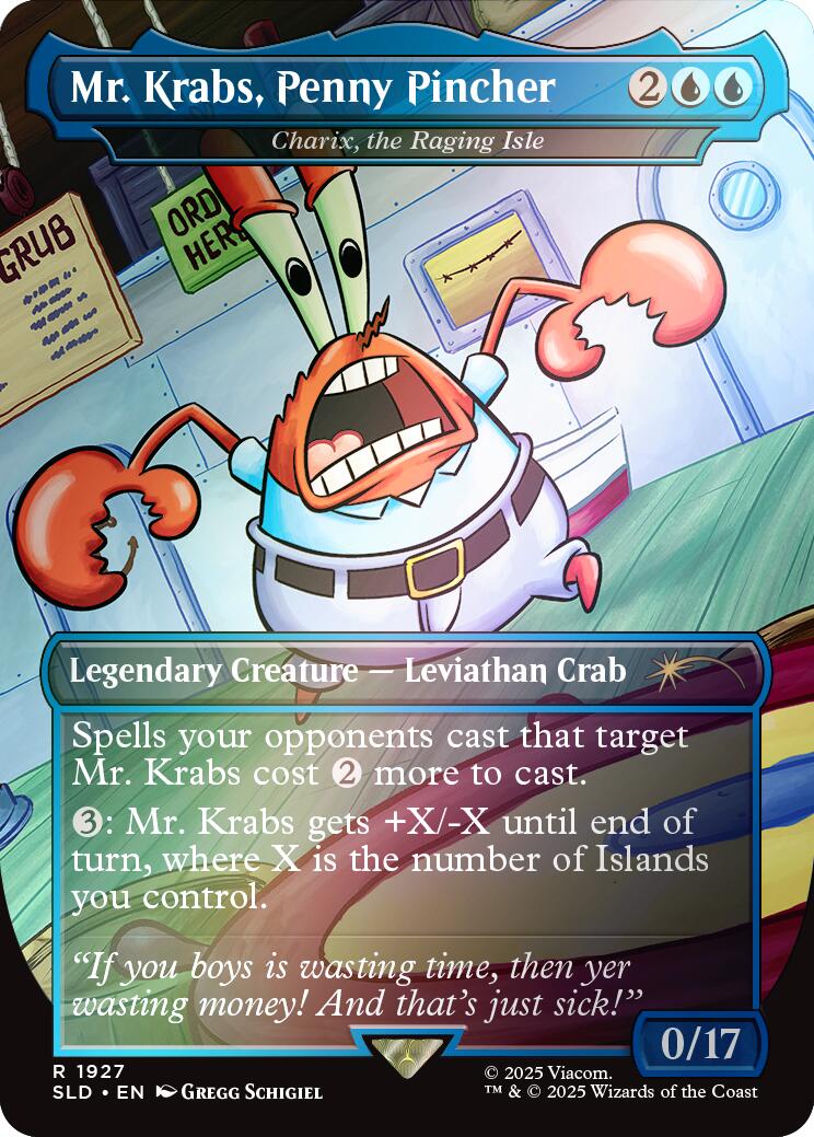 Mr. Krabs, Penny Pincher - Charix, the Raging Isle (Rainbow Foil) [Secret Lair Drop Series] - Magic: The Gathering - Card Brawlers | Quebec | Canada |