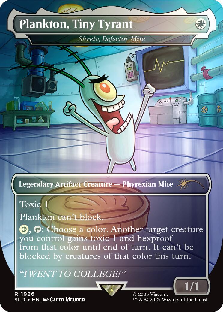 Plankton, Tiny Tyrant - Shrelv, Defector Mite (Rainbow Foil) [Secret Lair Drop Series] - Magic: The Gathering - Card Brawlers | Quebec | Canada |