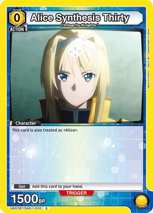 Alice Synthesis Thirty (010) (Box Topper Foil) (UE07BT/SAO-1-010) - UE07BT Sword Art Online Foil - UE07BT: Sword Art Online - Card Brawlers | Quebec | Canada |