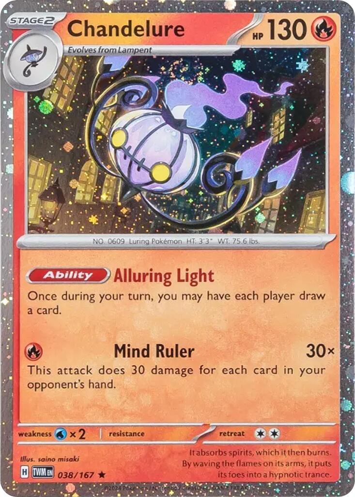 Chandelure (038/167) (Cosmos Holo) [Scarlet & Violet: Twilight Masquerade] - Pokémon - Card Brawlers | Quebec | Canada |