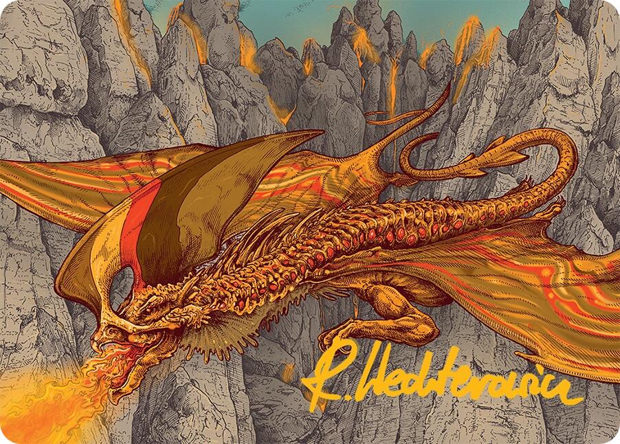 Magmatic Hellkite Art Card (34/54) (Gold-Stamped Signature) [Tarkir: Dragonstorm Art Series] - Magic: The Gathering - Card Brawlers | Quebec | Canada |