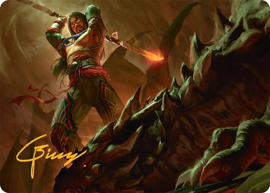 Sarkhan's Resolve Art Card (18/54) (Gold-Stamped Signature) [Tarkir: Dragonstorm Art Series] - Magic: The Gathering - Card Brawlers | Quebec | Canada |