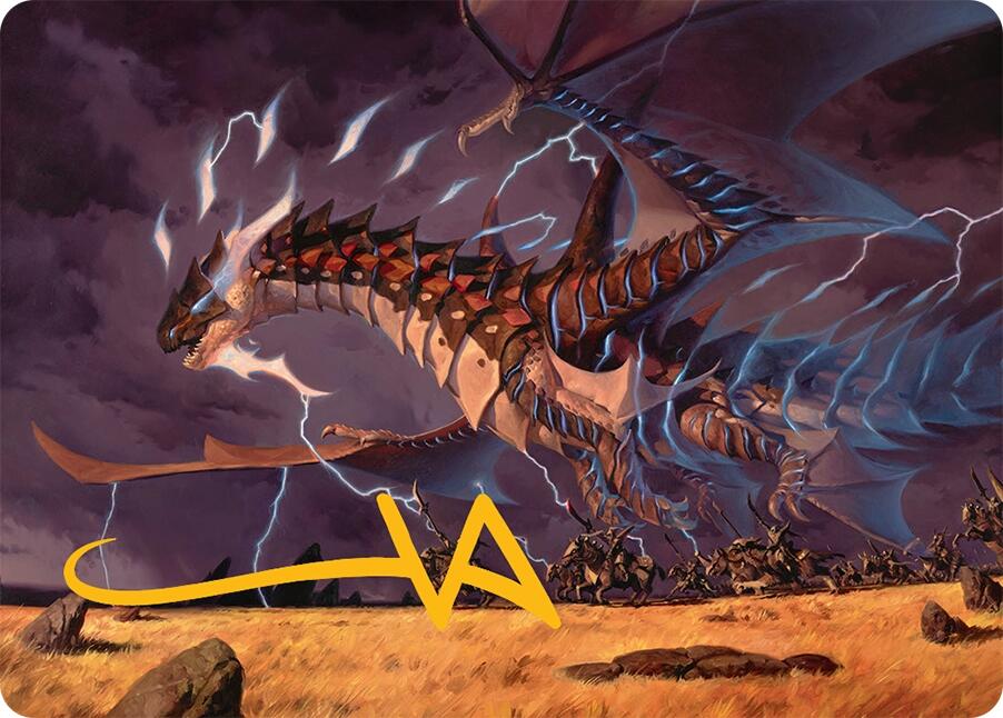 Neriv, Heart of the Storm Art Card (25/54) (Gold-Stamped Signature) [Tarkir: Dragonstorm Art Series] - Magic: The Gathering - Card Brawlers | Quebec | Canada |