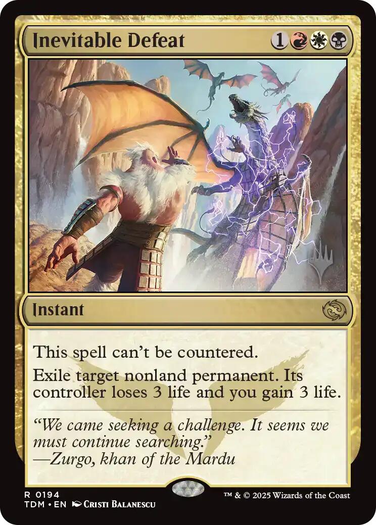 Inevitable Defeat [Tarkir: Dragonstorm Promos] - Magic: The Gathering - Card Brawlers | Quebec | Canada |