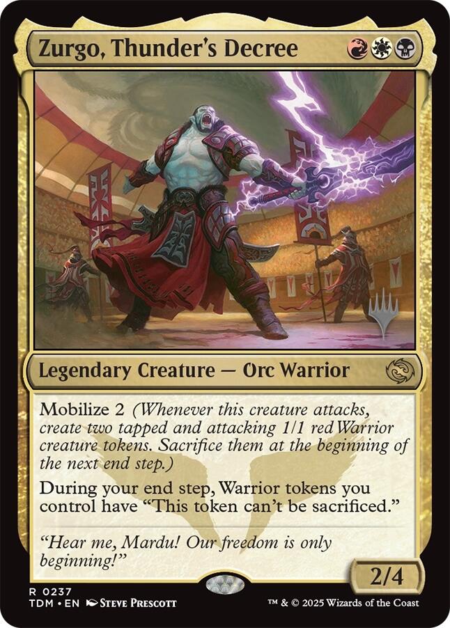 Zurgo, Thunder's Decree [Tarkir: Dragonstorm Promos] - Magic: The Gathering - Card Brawlers | Quebec | Canada |