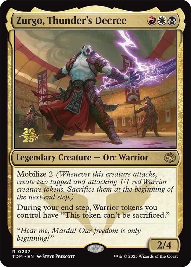 Zurgo, Thunder's Decree [Tarkir: Dragonstorm Prerelease Promos] - Magic: The Gathering - Card Brawlers | Quebec | Canada |