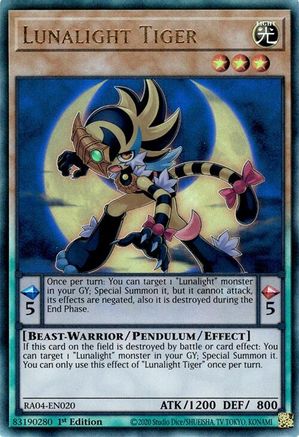 Lunalight Tiger [RA04-EN020] Prismatic Ultimate Rare - Yu-Gi-Oh! - Card Brawlers | Quebec | Canada |