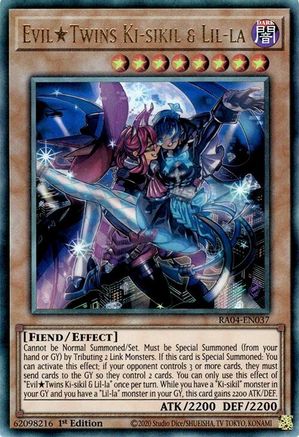 EvilTwins Ki-sikil & Lil-la [RA04-EN037] Prismatic Ultimate Rare - Yu-Gi-Oh! - Card Brawlers | Quebec | Canada |