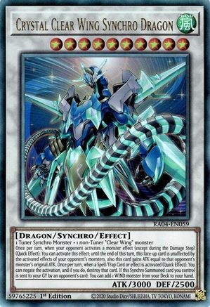 Crystal Clear Wing Synchro Dragon [RA04-EN059] Prismatic Ultimate Rare - Yu-Gi-Oh! - Card Brawlers | Quebec | Canada |