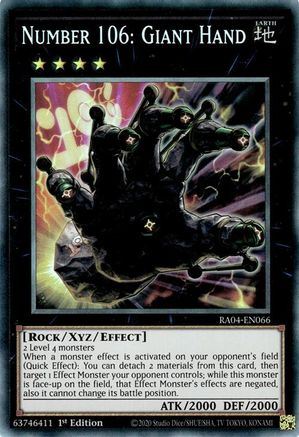 Number 106: Giant Hand [RA04-EN066] Prismatic Collector's Rare - Yu-Gi-Oh! - Card Brawlers | Quebec | Canada |