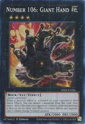 Number 106: Giant Hand [RA04-EN066] Super Rare - Yu-Gi-Oh! - Card Brawlers | Quebec | Canada |