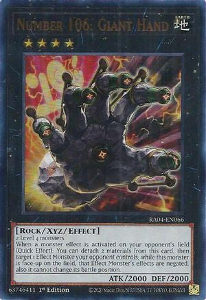 Number 106: Giant Hand [RA04-EN066] Ultra Rare - Yu-Gi-Oh! - Card Brawlers | Quebec | Canada |