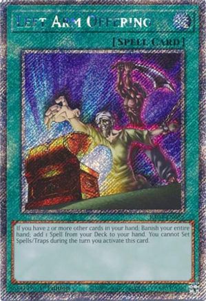 Left Arm Offering [RA04-EN086] Platinum Secret Rare - Yu-Gi-Oh! - Card Brawlers | Quebec | Canada |